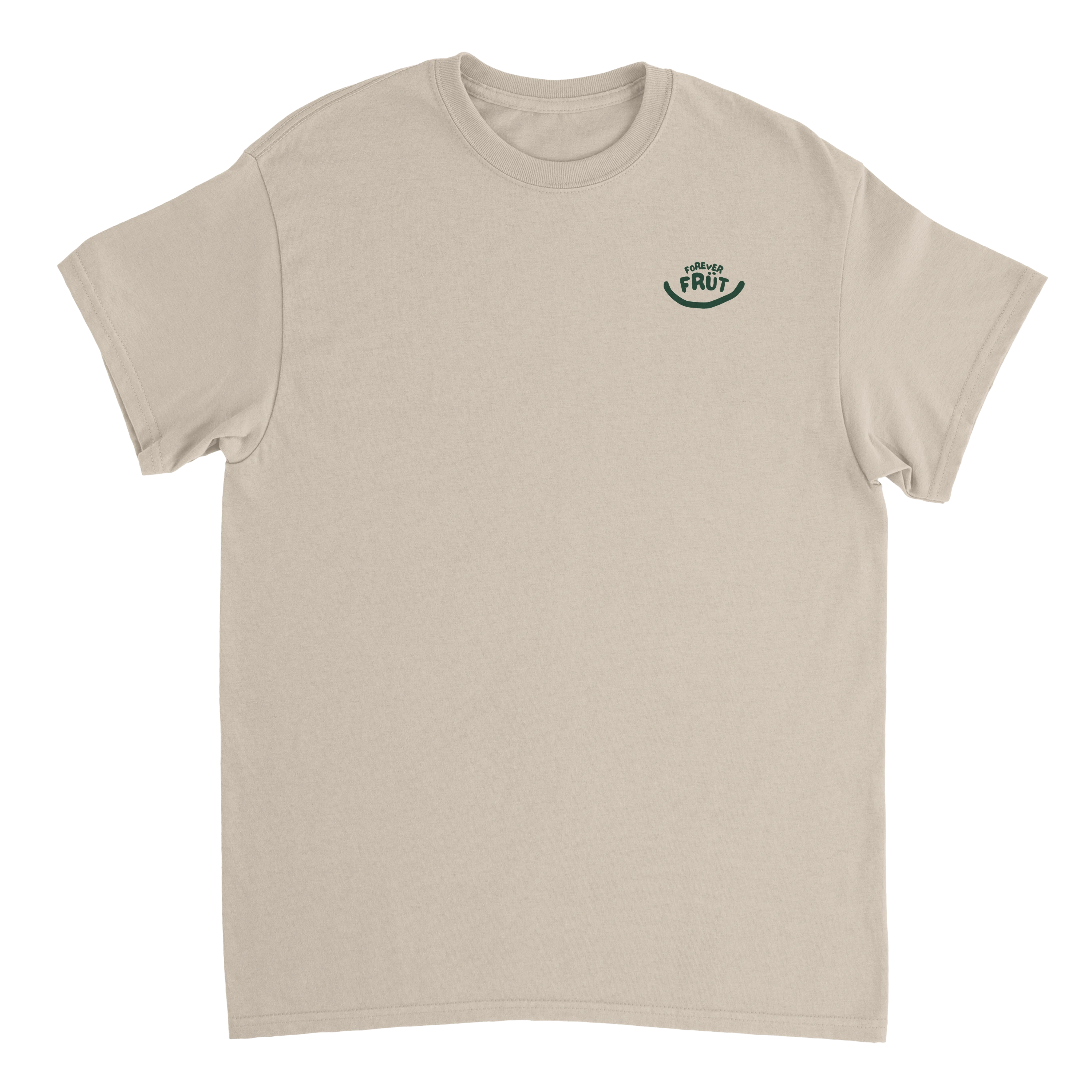 Unisex Heavy Cotton T-Shirt “Green Bananas” by Forever Früt (White / Sand)